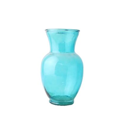 China Machine made Machine Made Colored Glass Flower Vases Machine Made Color Sprayed Glass Urn Vases for sale