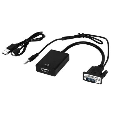 China LAPTOP 0.2M Full HD VGA to HDMI-Compatible Converter Cable with Audio Output VGA HD Adapter for PC Laptop to HDTV Projector for sale