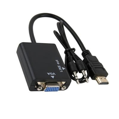 China LAPTOP 0.2M HDMI to VGA Adapter Cable Male to HDMI Female to VGA Converter Adapter 1080P Digital-Analog Video-Audio for Tablet for sale