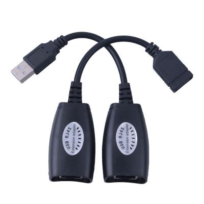 China LAPTOP USB 2.0 Extension Supplement Adapter Male and Female up to 150ft using CAT5/CAT5E/6 RJ45 Lan Network Ethernet Repeater Cable for sale