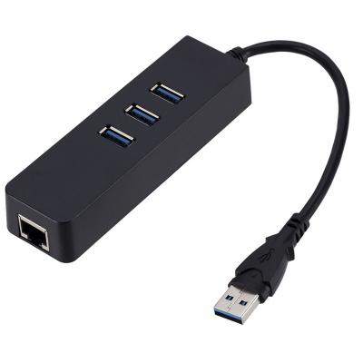 China LAPTOP 4IN1 USB 3.0 HUB Network Card USB to USB Adapter 10/100Mbps Lan Internet RJ45 Ethernet Cable for Macbook Mac Desktop for sale