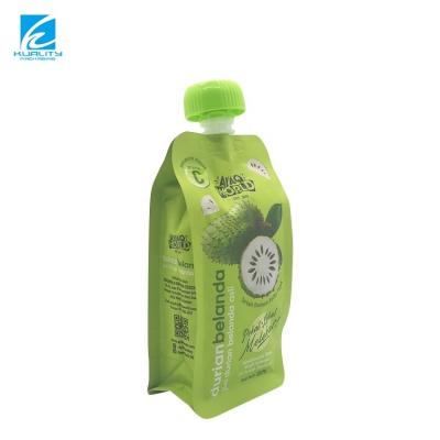 China Customized Premium Beverage Moisture Proof Juice Pouch Sachet Water Plastic Block Bottom Pouch Bags With Straw for sale