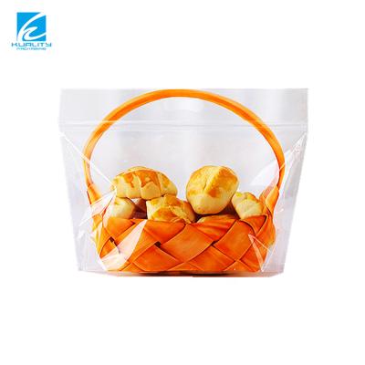 China Custom Polyester Barrier PVC Reusable Sourdough Closure Nylon PE Fuit Toast Toast Bread Packaging Plastic Ziplock Bag for sale