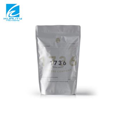 China Barrier Eco Matte White Resealable Ziplock Child Proof Mylar Bag Stand Up Coffee Bean Package Bags With Pocket Valve and Zipper for sale