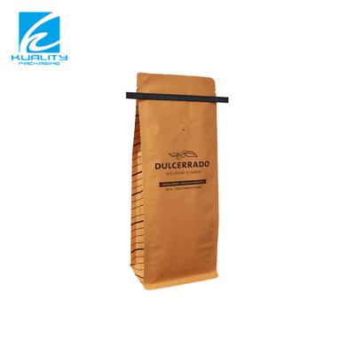 China Barrier Food Grade Aluminum Foil One Way Resealable Valve Custom Printing Flat Bottom Coffee Bag Pouch for sale