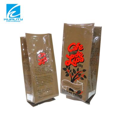 China Moisture Proof Flexible Laminated Plastic Side Gusset Foil Packaging For Ground Coffee for sale