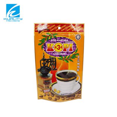 China Bio Eco - Friendly Custom Printed Resealable Aluminum Foil Holder Up Pouches Packaging For Ground Coffee for sale