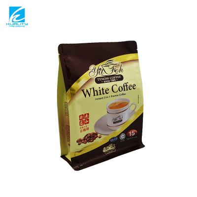 China BIODEGRADABLE Coffee Packaging Manufa Aluminum Foil Plastic Heat Personalized White Disposable 16oz Coffee Bag for sale