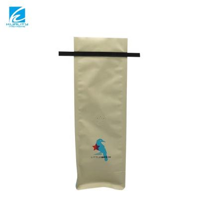 China Custom Plastic Laminated Side Pouch Moisture Proof Tin Tie Coffee Bag Aluminum Foil Gusset Square Flat Bottom for sale