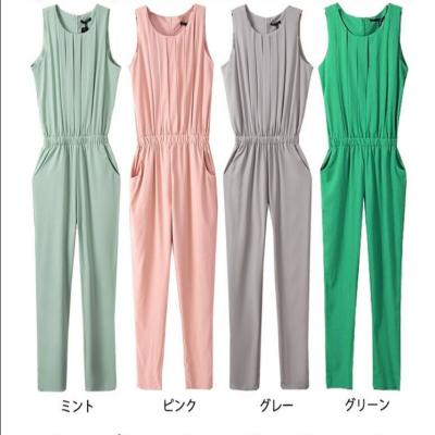 China 7 Colors QUICK DRY Sleeveless Women One Pieces Chiffon Jumpsuit for sale