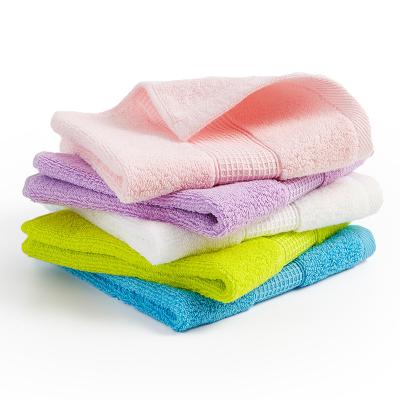 China Newcomer 100% Water Absorbent Logo Cotton Household Thick Soft Hypoallergenic Solid Color Custom Towel for sale