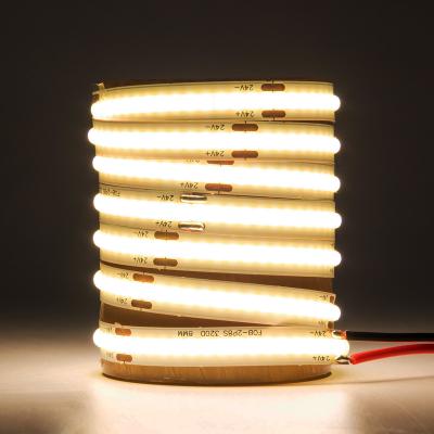 China Hotel Surmountor IP65 Waterproof Dotless Flexible COB Led Strip 320led CRI90 Wall Ceiling Decoration for sale