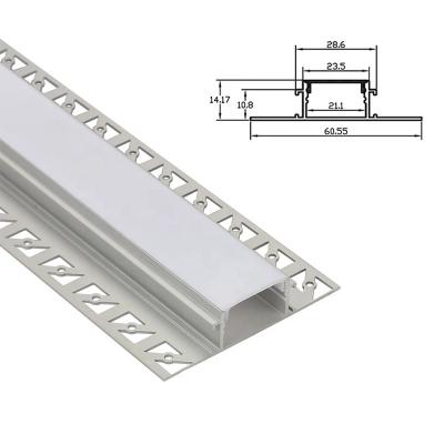 China Led Plaster Profile A6014 Gypsum Strip Led Channel Led Plaster Profile Recessed Drywall Led Aluminum Profile For Ceiling Wall for sale