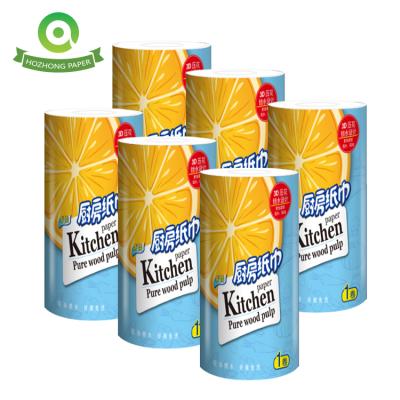 China High Quality Virgin Wood Pulp Wholesale Kitchen Paper Towel Disposable Cleaning Roll With Cheap Price for sale