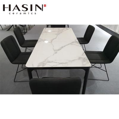 China New Modern Style Big Size Porcelain Countertop Dining Table Set for sale