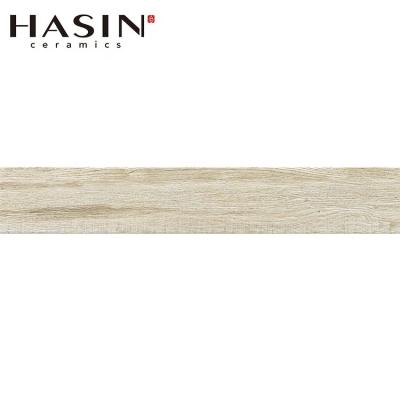 China Rustic Tiles Hasin Best Selling In Stock Light Yellow Color Matt Surface Antique Wood Ceramic Floor Tile for sale