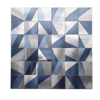 China Hot Selling MEDITERRANEAN SEA Self Adhesive PVC Mix Aluminum Mosaic 4mm Adhesive Laminate Mosaic For Kitchen PVC Mosaic for sale