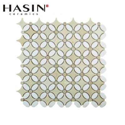 China Parquet modern minimalist design bathroom living room background wall natural marble stone mosaic for sale