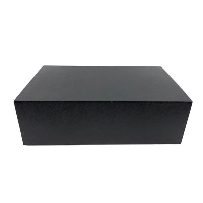 China Recycled Materials Blank Gift Box Lid And Paper Gift Box Base Customized Hot Stamping Black Blank Packing Box for sale