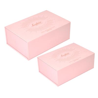 China Recycled Materials Custom Cardboard Paper Box Hardcover Luxury Magnetic Gift For Pink Eyelashes Packaging Boxes for sale