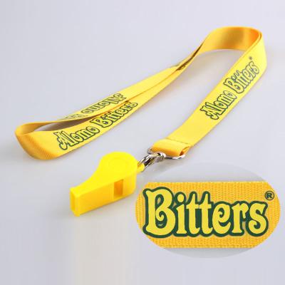 China Silk Screen Printing Lanyard Polyester hot sale lanyards whistle cords for sale