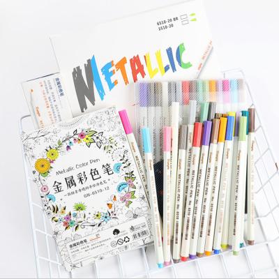 China Hot Sale PP Plastic 30 Colors Metallic Brush Pen Amazon for sale