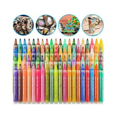 China 100 Colors PP Plastic Pen 3mm Tip Acrylic Painter Pen Art Marker for sale