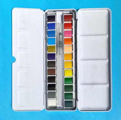 China 12 24 36 48 Color Solid Watercolor Paint Iron Non-toxic Watercolor Boxes for sale