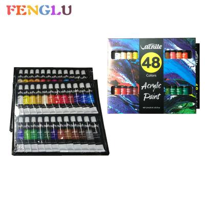 China Acrylic Paint Kit 48 Colors 12ml 0.4oz Non-Toxic Acrylic Paint Set For Artist Student for sale