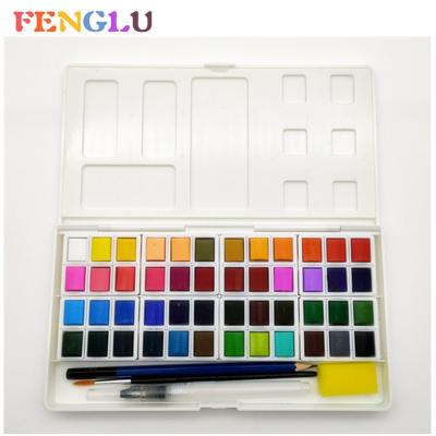 China 48 colors non-toxic solid watercolor paint artist student watercolor paint in pp box for sale