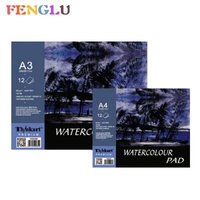 China Artist Watercolor Paper Pad 300g A3 A4 A5 FL-WP12 for sale