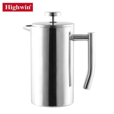 China Factory Direct Sales Dishwasher Safe Stainless Steel Construction PORTABLE Double Wall Coffee Plunger French Press for sale