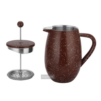 China WITH LID stainless steel double wall coffee press french tea press and stainless steel wholesale marble paint supplier for sale