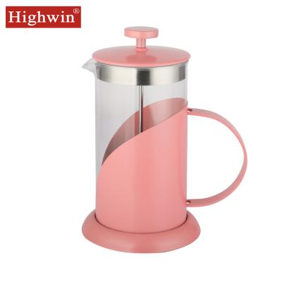 China Best Quality French Tea 1000Ml Press Stainless Steel Glass Insulated Coffee PORTABLE Stainless Steel Frame for sale