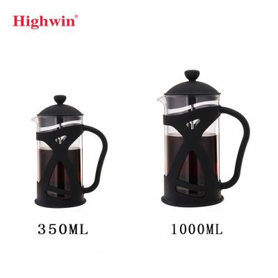 China Best Viable Coffee Tea Espresso Maker With Colorful Coatin 34 Ounce Heat Resistant Glass Teapot for sale