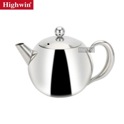 China Highwin Sustainable Factory Customized 4 Capacity Stainless Steel Teapot Silver Chinese Tea Kettle for sale