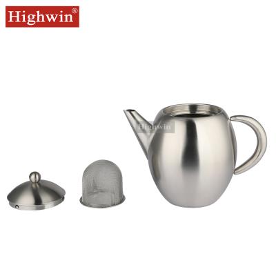 China Amazon 3 Capacity Sustainable Hot Selling Single Wall Stainless Steel Kettle Tea Filter Pot for sale