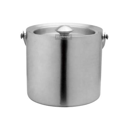 China Highwin Luxury Stainless Steel Promotional Metal Beer Ice Bucket With Lid for sale