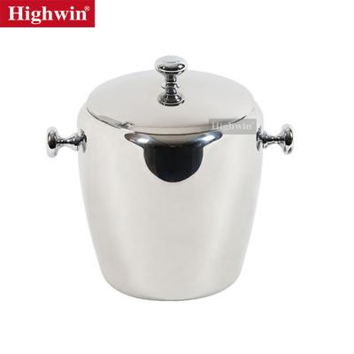 China Sustainable Highwin Factory Customized China Stainless Steel With Lid In Table Insulated Ice Bucket for sale