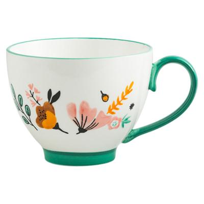 China Viable French style hand-painted cups large capacity breakfast milk cup fancy ceramic coffee cups for sale