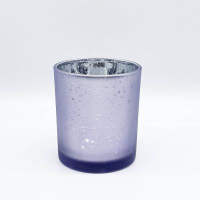 China Mercury Glass Candles Jar Creative Stain Purple Home Decoration Wedding Candle Jar Glass Making for sale