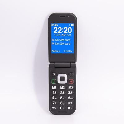 China Flip Elderly Mobile Phone Dual Button Dual SIM Card Bulk Price Emergency Phone Dual Screen Font Big Top Phone for sale