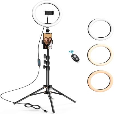 China Wholesale beauty PORTABLE 10 8 inch Photographic Selfie Led Ring Light With Tripod Stand for Live Stream Makeup Youtube Video for sale