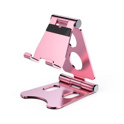 China 2021 Waterproof Portable Folding Stand For Smartphone Mobile Phone Adjustable Metal Phone Holder Frames Aluminum Alloy Foldable Phone Stand for sale