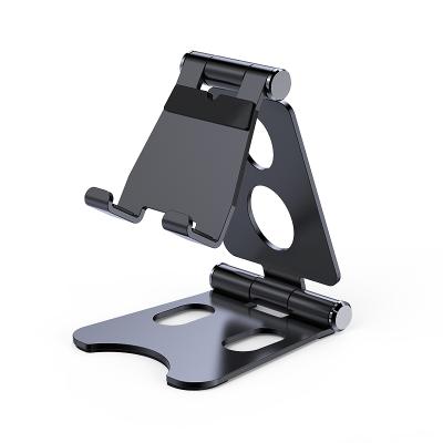 China Waterproof Metal Stand Cell Phone Holder Compatible with 4-10 Inch Phone Tablet Foldable Adjustable Desktop Metal Aluminum Phone Stand for sale