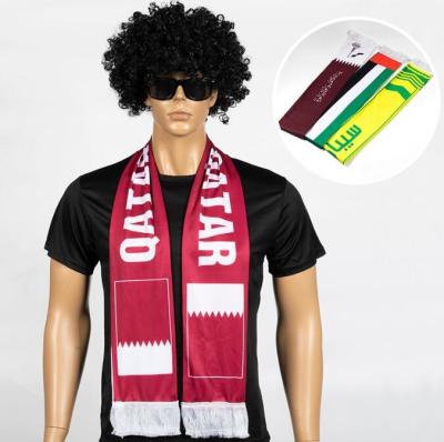 China 2022 Qatar World Cup Fan Scarf Brazil Soccer Advertising Satin Tassel Satin Scarf Campaign Scarf for sale