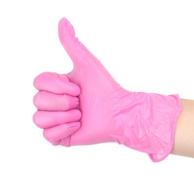 China Nitrile/Vinyl Housekeeping Hotel Food Anti-Oil And Rose Disposable Synthetic Powder Gloves Nitrile Blend Anti-Clog Free Cleaning Mitt for sale