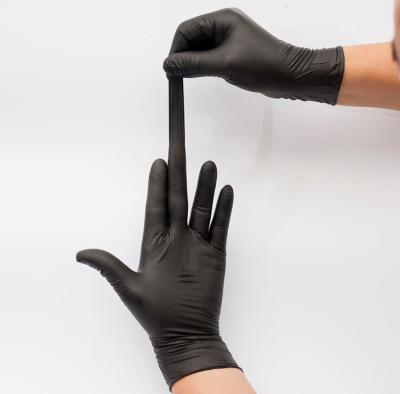 China Disposable Black Nitrile / Vinyl Blend Tattoo Parlor Nitrile Gloves Powder Free for sale