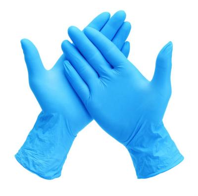 China Household Handmade Disposable Medical Free Examination Blue Nitrile Powder Glove Box for sale