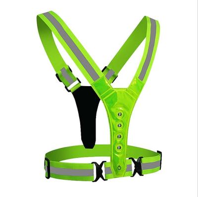 China SNAPSHOT LED Vest High Visibility Safety Reflective Vest Outdoor Working Recycling Adjustable Elastic Strap Climbing Reflective Belt for sale